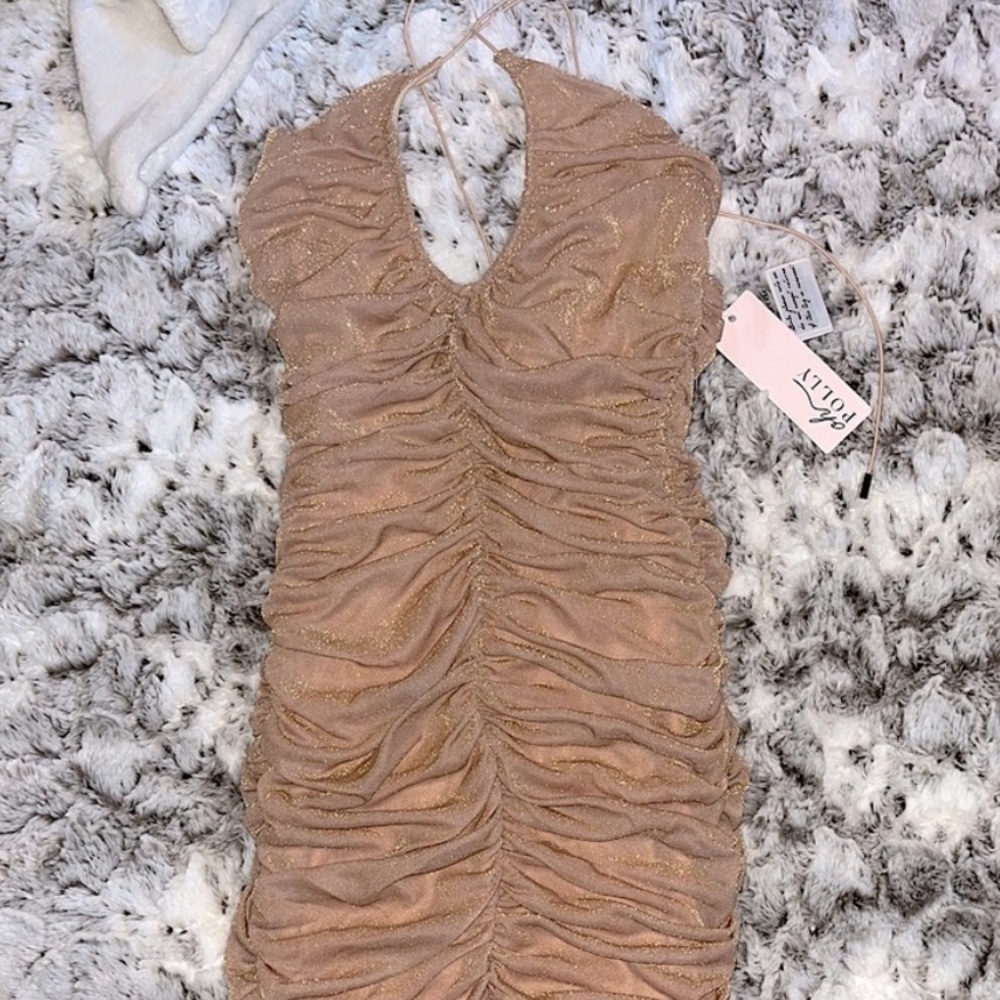 Oh Polly Scrunched Sparkle dress